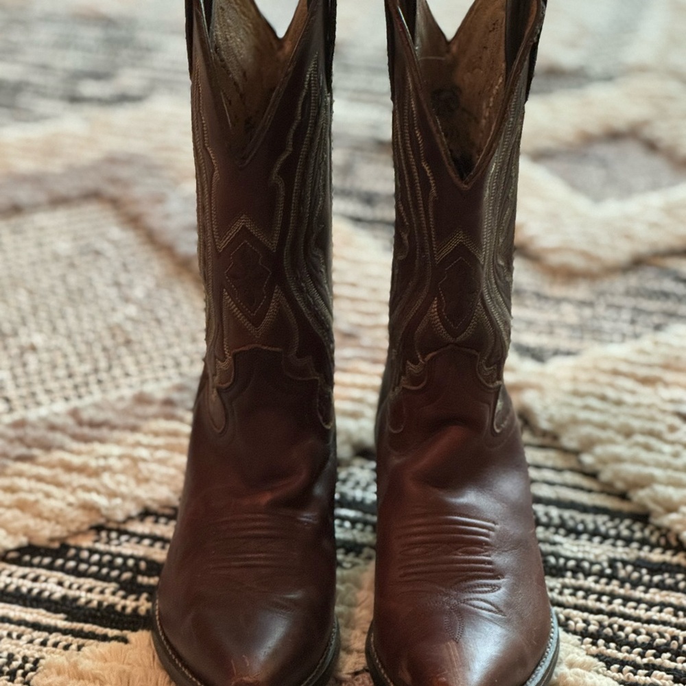 Brown Leather Cowboy Boots